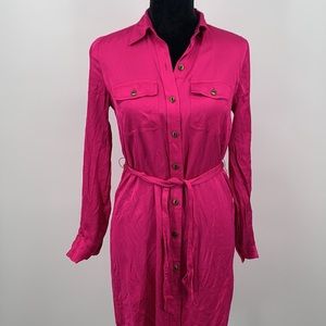 Ralph Lauren Dress size 0 Wrap button down shirt dress Hot Pink